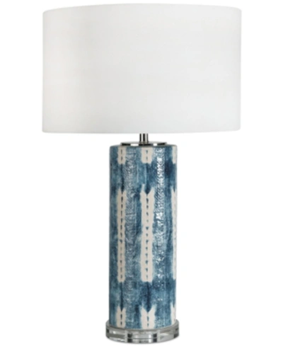 Shop Carriage & Co. Mali Ceramic Table Lamp In Blue