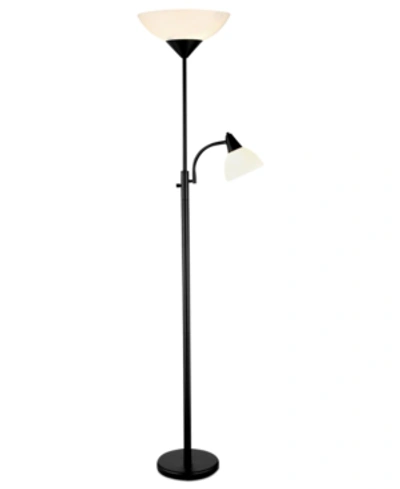 Shop Adesso Piedmont Black Torchiere Floor Lamp