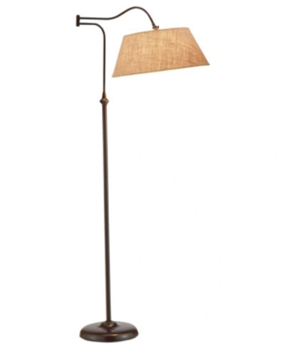 Shop Adesso Rodeo Swing Arm Floor Lamp In Brown/antique Bronze
