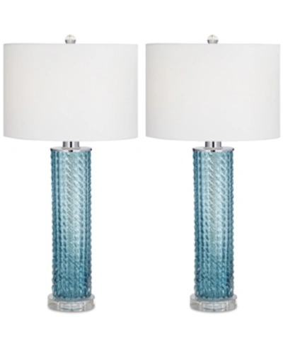 Shop Kathy Ireland Pacific Coast Renzo Set Of 2 Table Lamps In Light Blue