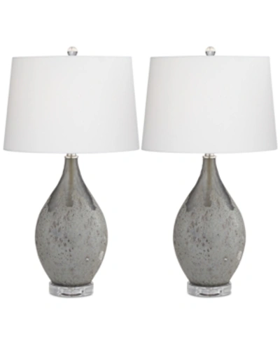 Shop Kathy Ireland By Pacific Coast Set Of 2 Volcanic Table Lamps In Grey