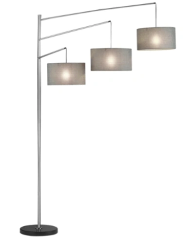 Shop Adesso Wellington Arc Floor Lamp In Satin Steel