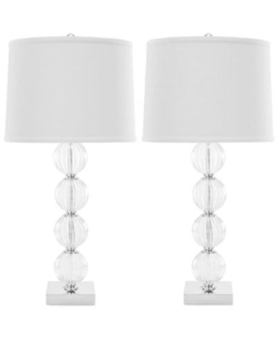 Shop Safavieh Set Of 2 Amanda Black Crystal Glass Globe Lamps In White