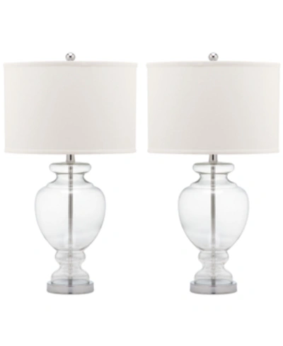 Shop Safavieh Set Of 2 Glass Table Lamps In Clear