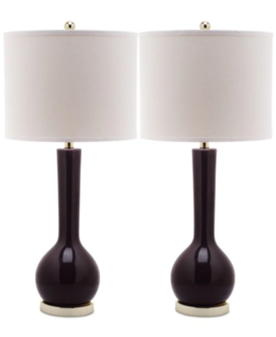 Shop Safavieh Set Of 2 Mae Table Lamps In Purple