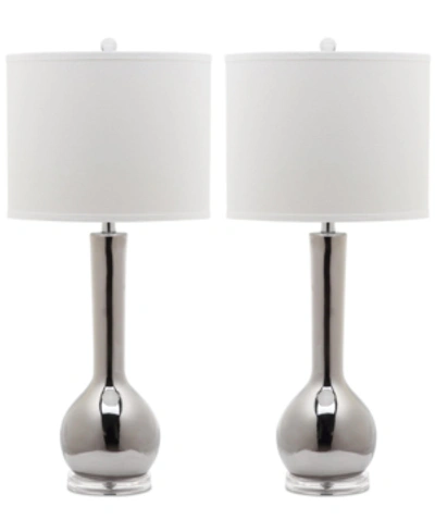 Shop Safavieh Set Of 2 Mae Table Lamps In Silver