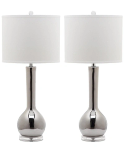 Safavieh Mae 30.5in Long Neck Ceramic Table Lamp In Silver