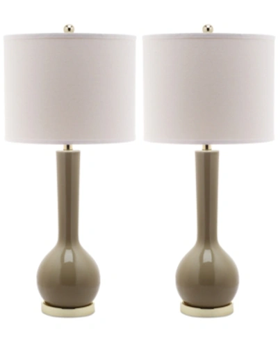 Shop Safavieh Set Of 2 Mae Table Lamps In Taupe