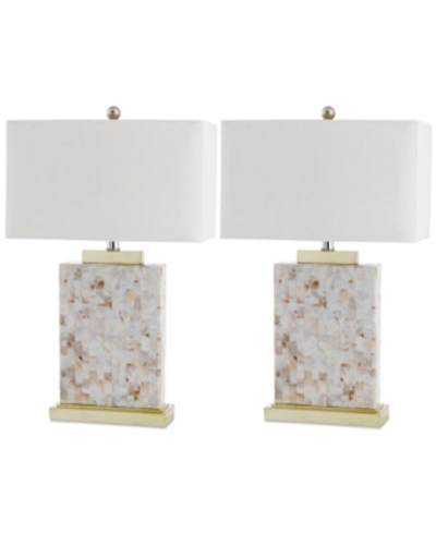 Shop Safavieh Set Of 2 Troy Shell Table Lamps In Multi