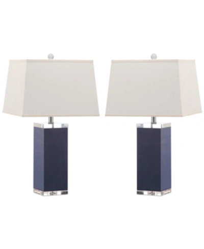 Shop Safavieh Set Of 2 Deco Table Lamps In Navy