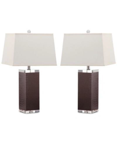 Shop Safavieh Set Of 2 Deco Table Lamps In Brown