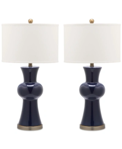 Shop Safavieh Set Of 2 Lola Table Lamps In Navy