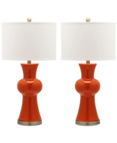 Shop Safavieh Set Of 2 Lola Table Lamps In Orange