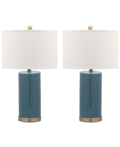Shop Safavieh Roxanne Set Of 2 Table Lamps In Blue