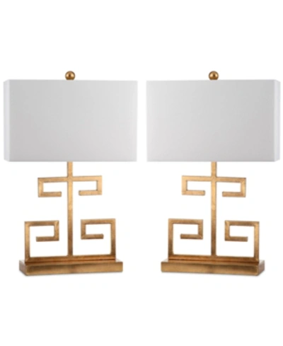 Shop Safavieh Set Of 2 Greek Key Table Lamps In Gold