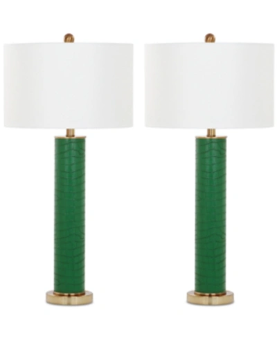 Shop Safavieh Set Of 2 Ollie Table Lamps In Emerald