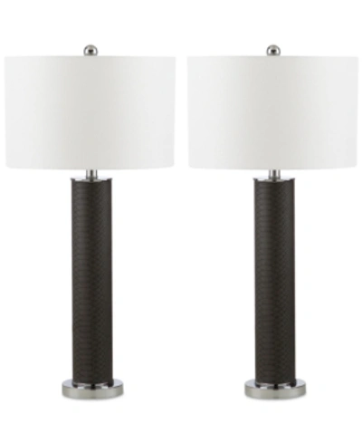 Shop Safavieh Set Of 2 Ollie Table Lamps In Grey Faux Snakeskin