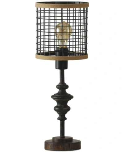 Shop Stylecraft Cage Metal Table Lamp In Black