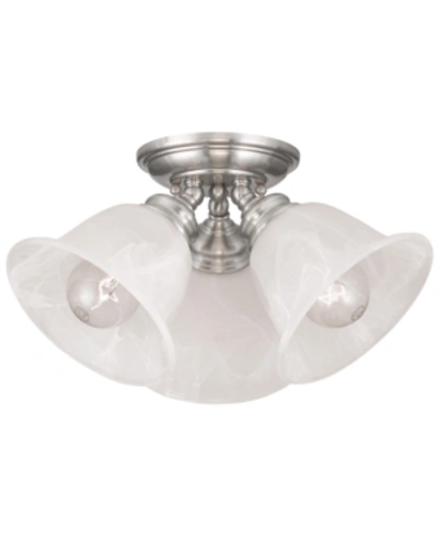 Livex Essex 3- Light Brushed Nickel Flush Mount In Brushed Nickel