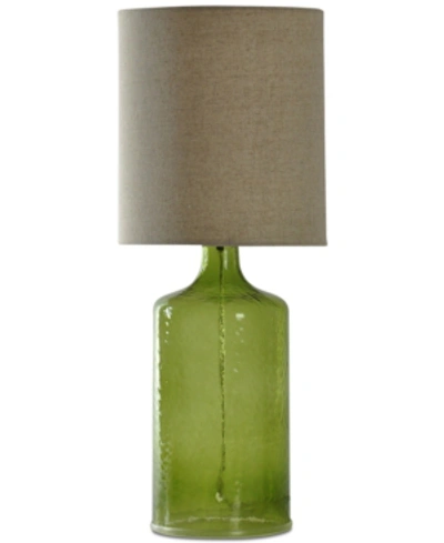 Shop Stylecraft Seeded Glass Table Lamp In Green