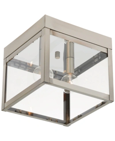 Livex Nyack 2-light Flush Mount In Brushed Nickel