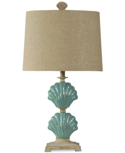 Shop Stylecraft Clam Shells Table Lamp In Turquoise