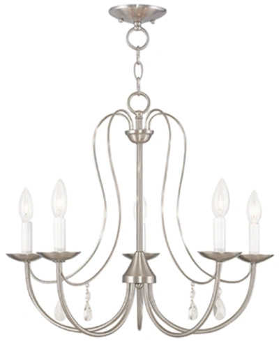 Livex Mirabella 5- Light Metal Chandelier In Brushed Nickel