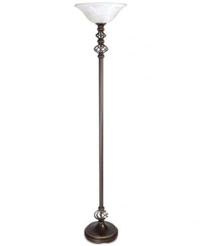 Cal Lighting 3-way Iron Torchiere Floor Lamp In Pearl