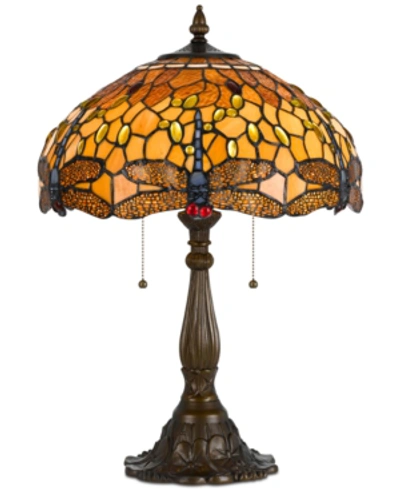 Shop Cal Lighting 2-light Tiffany Table Lamp In Antique Brass