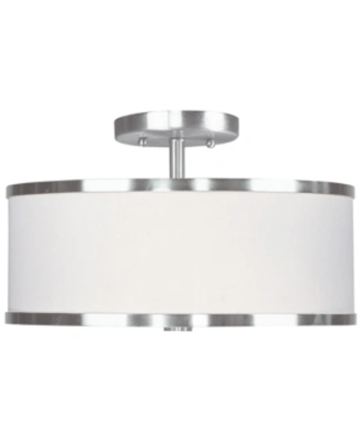 Livex Park Ridge Brushed Nickel 2-light Ceiling Mount In Brushed Nickel