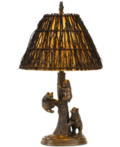 Shop Cal Lighting 150w Bear Resin Table Lamp In Cast Bronze