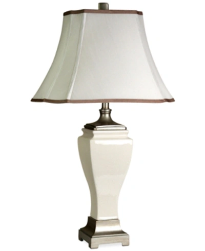 Shop Stylecraft Crackled Ceramic Table Lamp In Cream Crackle