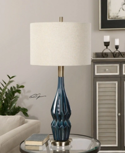 Shop Uttermost Prussian Blue Ceramic Lamp In Open Misce