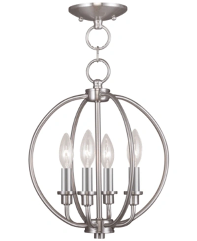 Livex Milania 4-light Flushmount In Silver