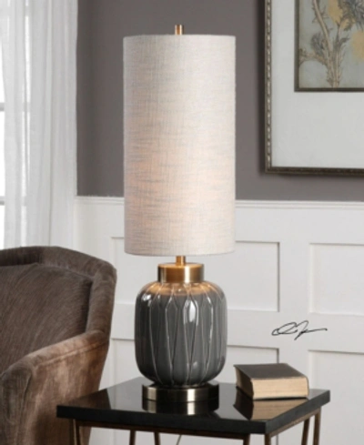 Shop Uttermost Zahlia Aged Gray Ceramic Lamp In Open Misce