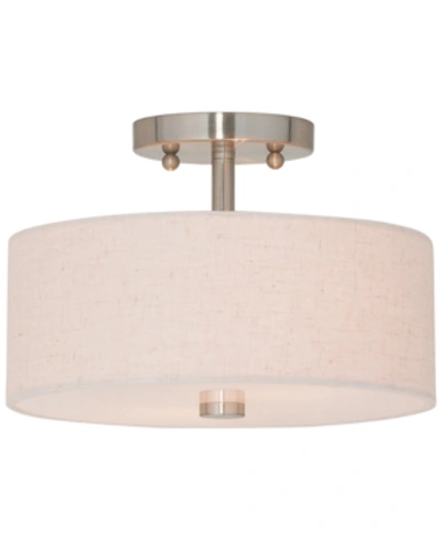 Shop Livex Meridian Flush Mount In Brushed Ni