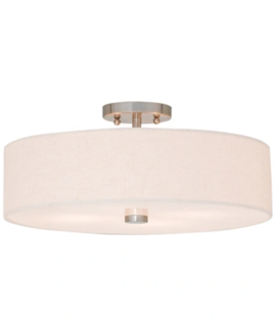 Livex Meridian Semi Flush Light In Nickel