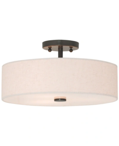 Livex Meridian Semi Flush Light In Bronze