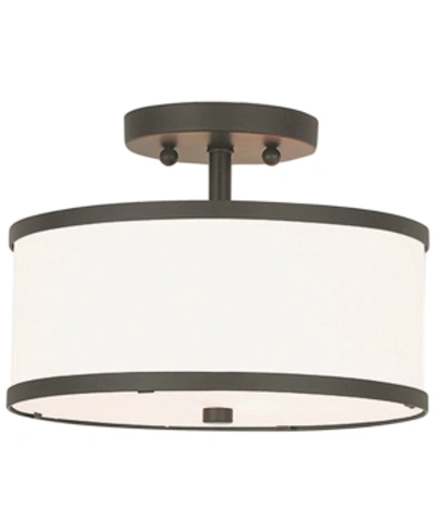 Livex Park Ridge Metal 11'' Semi Flush Mount In Bronze