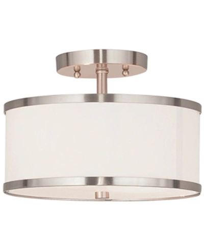 Livex Park Ridge Metal 11'' Semi Flush Mount In Brushed Nickel