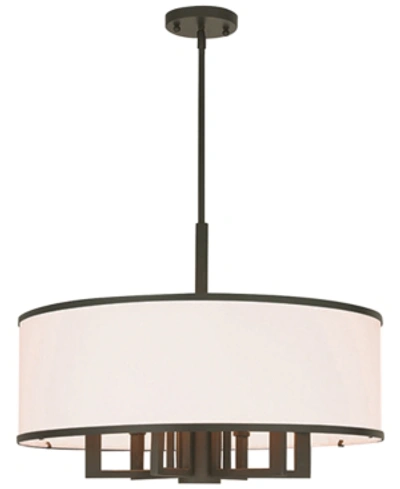 Livex Park Ridge Metal 24'' Chandelier In Bronze