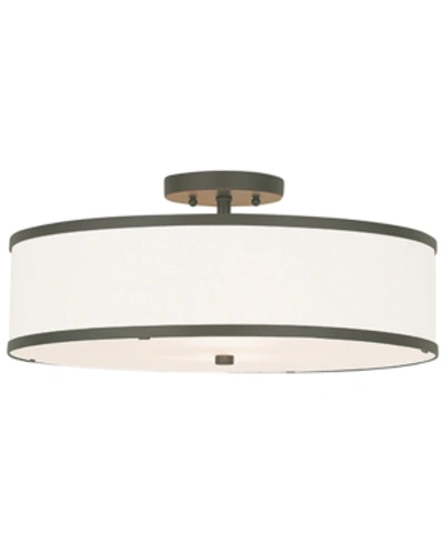 Shop Livex Park Ridge Metal 18'' Semi Flush Ceiling Light In Bronze