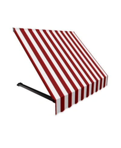 Shop Awntech 3' Dallas Retro Window/entry Awning, 16" H X 30" D In Red White
