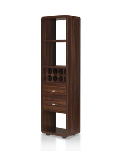 Shop Furniture Of America Lionell Standing Wine Cabinet In Dark Brown