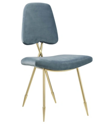 Shop Modway Ponder Upholstered Velvet Dining Side Chair In Sea