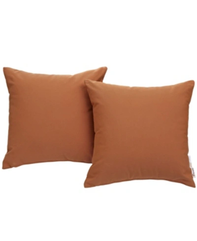 Shop Modway Summon 2 Piece Outdoor Patio Pillow Set In Tuscan