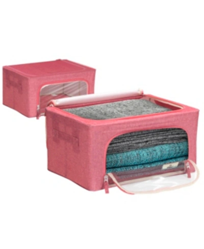 Shop Sorbus Storage Box With Small Window, Set Of 2 In Pink