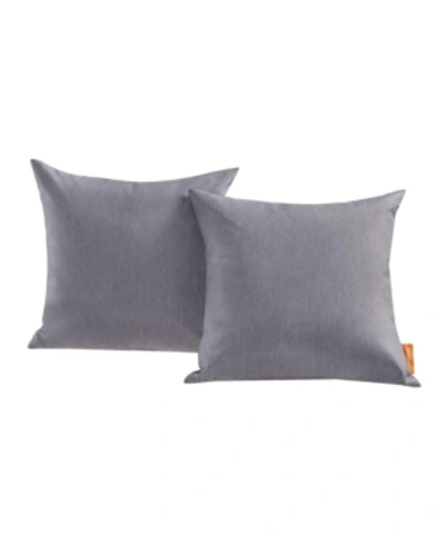Shop Modway Convene Two Piece Outdoor Patio Pillow Set In Gray