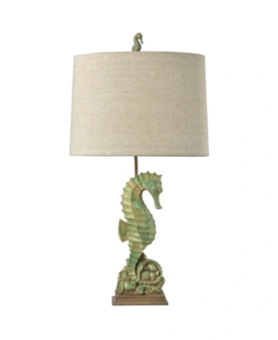 Shop Stylecraft Seahorse Table Lamp In Seafoam