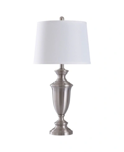 Shop Stylecraft Josh Table Lamp In Silver-tone